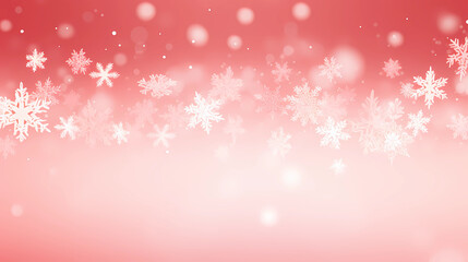 light red gradient background with white snowflakes, Festive Christmas background banner