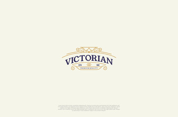 Old vintage label, ornament logo antique label decorations. Vector design element
