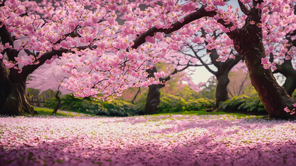 cherry blossom background by Generative AI
