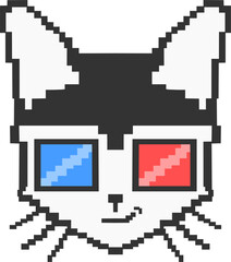 Fototapeta premium Cat pixel art