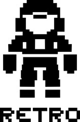 Pixel 8 bit hero draw