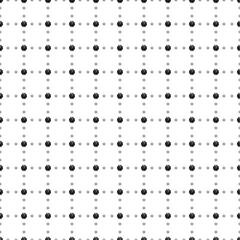 Square seamless background pattern from geometric shapes are different sizes and opacity. The pattern is evenly filled with small black basketball symbols. Vector illustration on white background