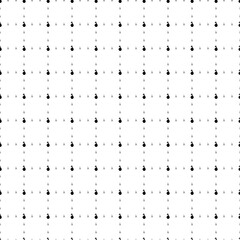 Square seamless background pattern from geometric shapes are different sizes and opacity. The pattern is evenly filled with small black bomb symbols. Vector illustration on white background