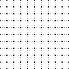 Square seamless background pattern from geometric shapes are different sizes and opacity. The pattern is evenly filled with small black coronavirus symbols. Vector illustration on white background