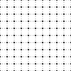 Square seamless background pattern from black forget-me-not flowers are different sizes and opacity. The pattern is evenly filled. Vector illustration on white background