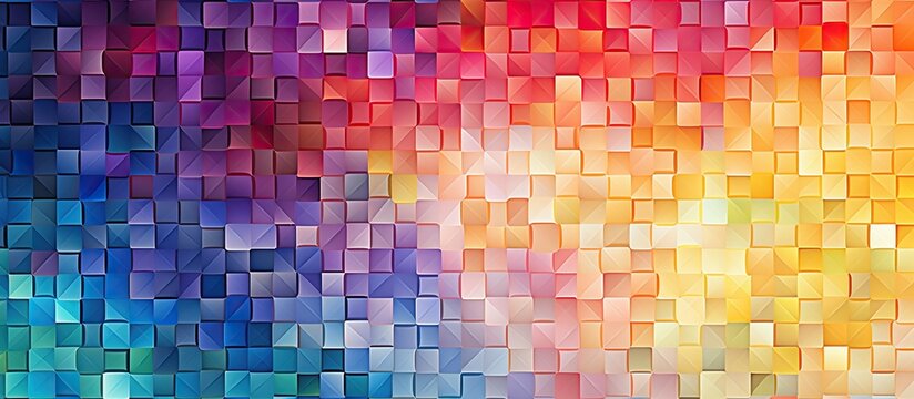A background made of irregular squares in colorful pixel mosaic