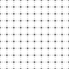 Square seamless background pattern from geometric shapes are different sizes and opacity. The pattern is evenly filled with small black roses. Vector illustration on white background