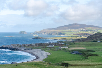 View at Banba's Crown, Malin Head, Inishowen, County Donegal, Ireland. The most northerly point in...