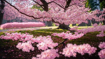 cherry blossom background by Generative AI