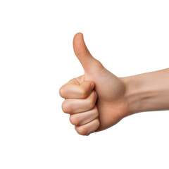 hand showing thumbs up isolated