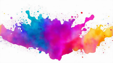 Colorful watercolor paint stroke background.  watercolor brush spray isolated on a white background. watercolor shapes color splashing. Generative Ai.