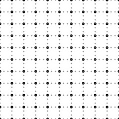 Square seamless background pattern from geometric shapes are different sizes and opacity. The pattern is evenly filled with small black stop road signs. Vector illustration on white background