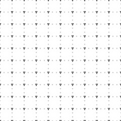 Square seamless background pattern from geometric shapes are different sizes and opacity. The pattern is evenly filled with small black give way signs. Vector illustration on white background