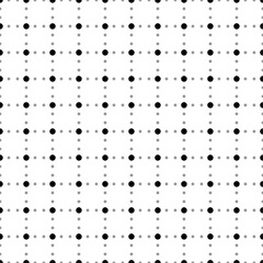 Square seamless background pattern from geometric shapes are different sizes and opacity. The pattern is evenly filled with small black nonagon symbols. Vector illustration on white background
