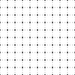 Square seamless background pattern from black seven of clubs playing cards are different sizes and opacity. The pattern is evenly filled. Vector illustration on white background