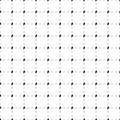 Square seamless background pattern from black Voodoo Doll symbols are different sizes and opacity. The pattern is evenly filled. Vector illustration on white background