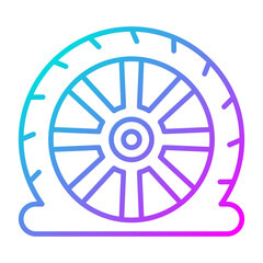 Fototapeta premium Flat Tire Icon