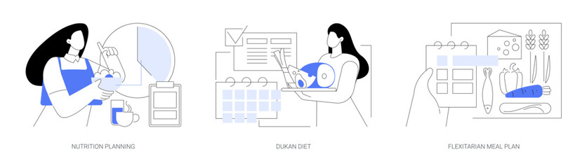 Fototapeta premium Nutrition planning isolated cartoon vector illustrations se