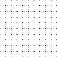 Square seamless background pattern from geometric shapes are different sizes and opacity. The pattern is evenly filled with small black rhinoceros head symbols. Vector illustration on white background