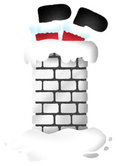 Christmas chimney with santa