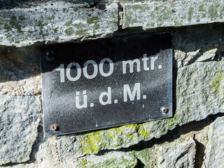 Sign 1000 meters above sea level