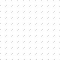 Square seamless background pattern from geometric shapes are different sizes and opacity. The pattern is evenly filled with small black buffalo symbols. Vector illustration on white background