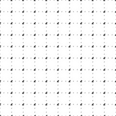 Square seamless background pattern from geometric shapes are different sizes and opacity. The pattern is evenly filled with small black sitting tiger symbols. Vector illustration on white background