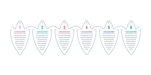 geometric informational template. six options infographic template. internet, annual report, web, education, magazine infographic template