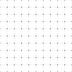 Square seamless background pattern from black capital letter E symbols are different sizes and opacity. The pattern is evenly filled. Vector illustration on white background