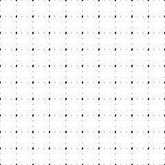 Square seamless background pattern from geometric shapes are different sizes and opacity. The pattern is evenly filled with small black hash symbols. Vector illustration on white background