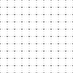 Square seamless background pattern from black butterfly symbols are different sizes and opacity. The pattern is evenly filled. Vector illustration on white background