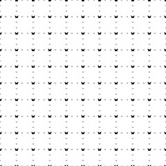 Square seamless background pattern from black butterfly symbols are different sizes and opacity. The pattern is evenly filled. Vector illustration on white background
