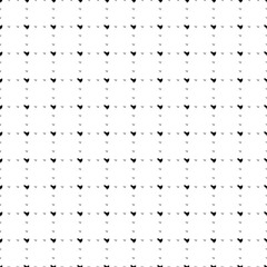 Square seamless background pattern from geometric shapes are different sizes and opacity. The pattern is evenly filled with small black bird symbols. Vector illustration on white background