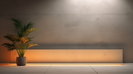 Obraz premium Empty room with a wall - generative ai