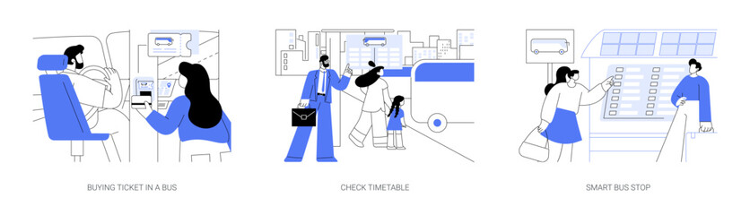 City bus abstract concept vector illustrations. © Visual Generation