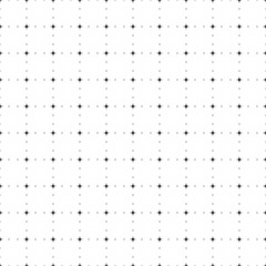 Square seamless background pattern from geometric shapes are different sizes and opacity. The pattern is evenly filled with small black star symbols. Vector illustration on white background