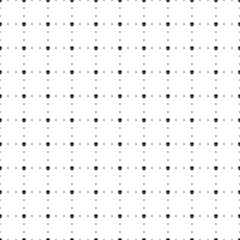 Square seamless background pattern from geometric shapes are different sizes and opacity. The pattern is evenly filled with small black owl head symbols. Vector illustration on white background