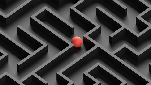 labyrinth or maze 3d animation satisfying, can be used to represent problem solving, pathway, mental health or intelligence psychology