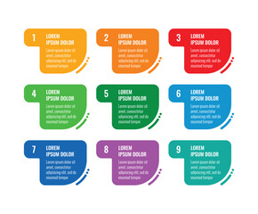 geometric infographic template with nine options. business information template