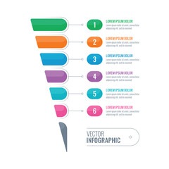 geometric infographic template with six options. business infographic design. oval information template