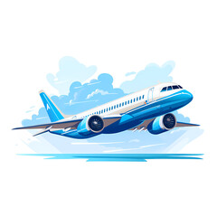 Fototapeta premium Airplane flat illustration
