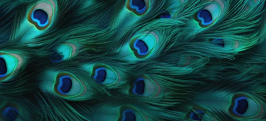 Foto op Plexiglas Beautiful banner peacock feather background © Cla78