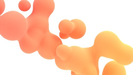 fluid metaball satisfying 3d illustration, abstract motion graphics loop background. can be used to represent concept of soft, bubbles or creative template