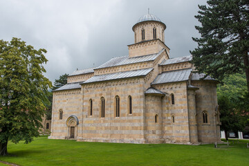 Fototapeta na wymiar The Visoki Decani monastery church in Kosovo