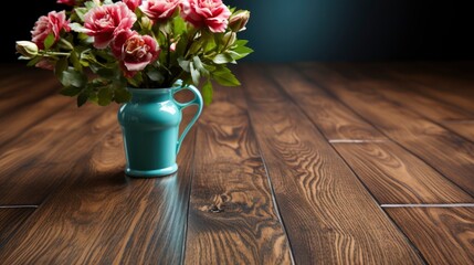 Empty Wooden Table Kitchen Decorated Easter , Bright Background, Background Hd