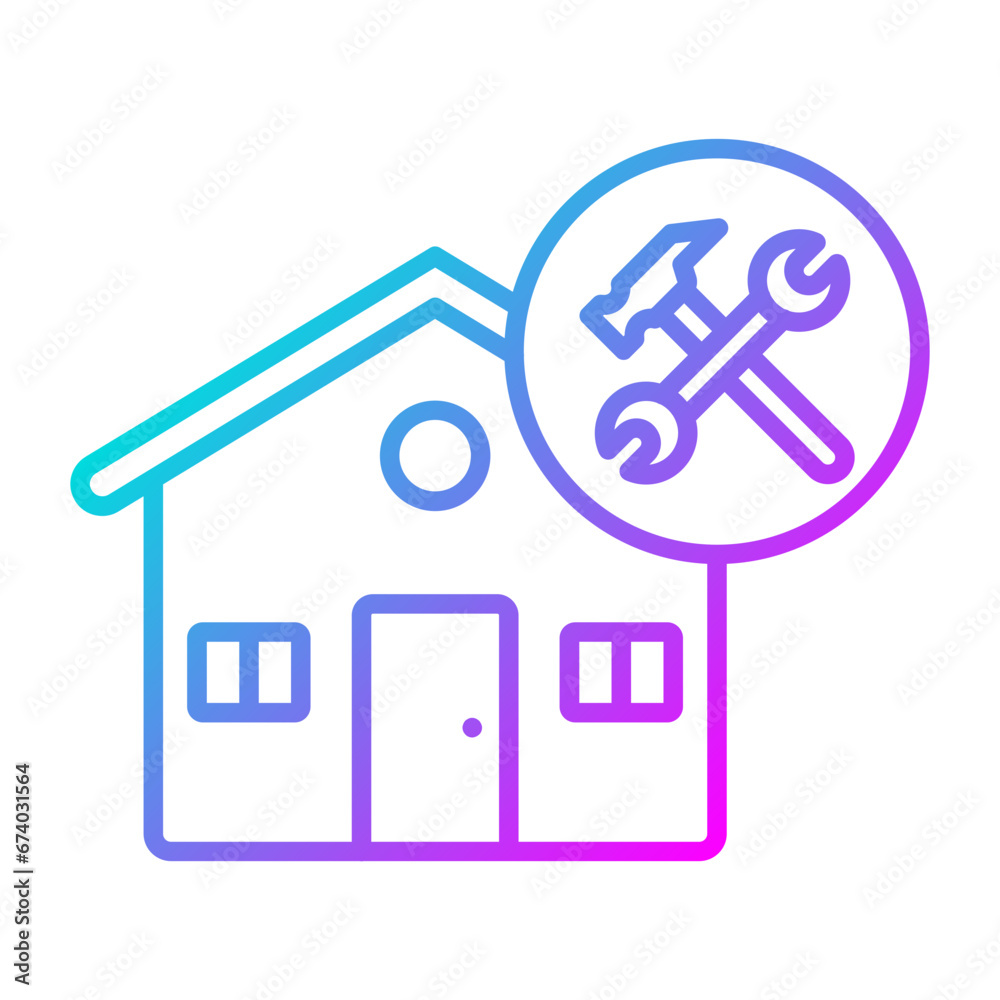 Poster house renovation icon