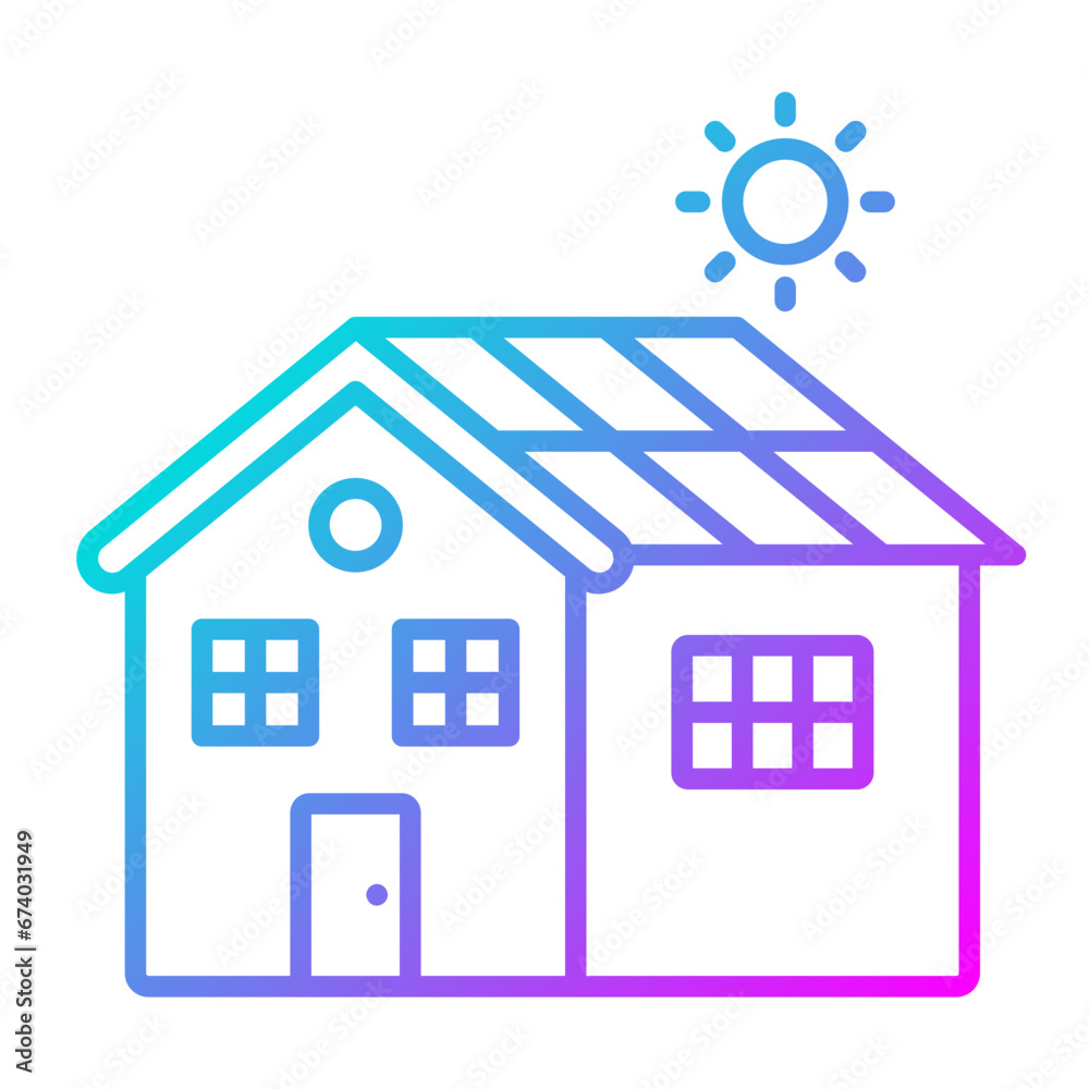 Poster Solar House Icon