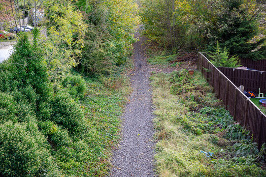 Leamside line mothballed railway at Leamside, County Durham, UK, under discussion for re-opening, although not included in Network North plan.