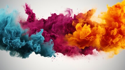 Freeze Motion Colored Powder Explosions, Bright Background, Background Hd