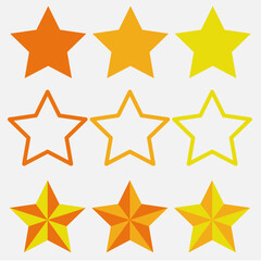 Star set in 3 styles